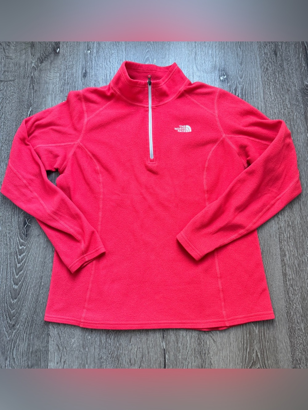 The North Face Orange Coral Quarter Zip Fleece Pullover Women’s Large